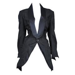 Comme Des Garcons Black Brocade Tuxedo Jacket