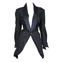 Comme Des Garcons Black Brocade Tuxedo Jacket 