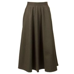 Saint Laurent Khaki Large Wool Skirt 12