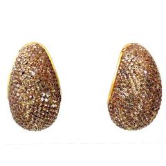 One-of-a-Kind Signed Deana Hamro Gold Rhinestone Earrings