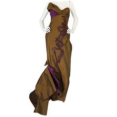 1990s Extravagant Christian Lacroix Embroidered Gown 10