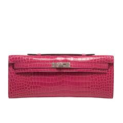 Hermes Bordeaux Shiny Alligator Mini Kelly Pochette For Sale at ...  