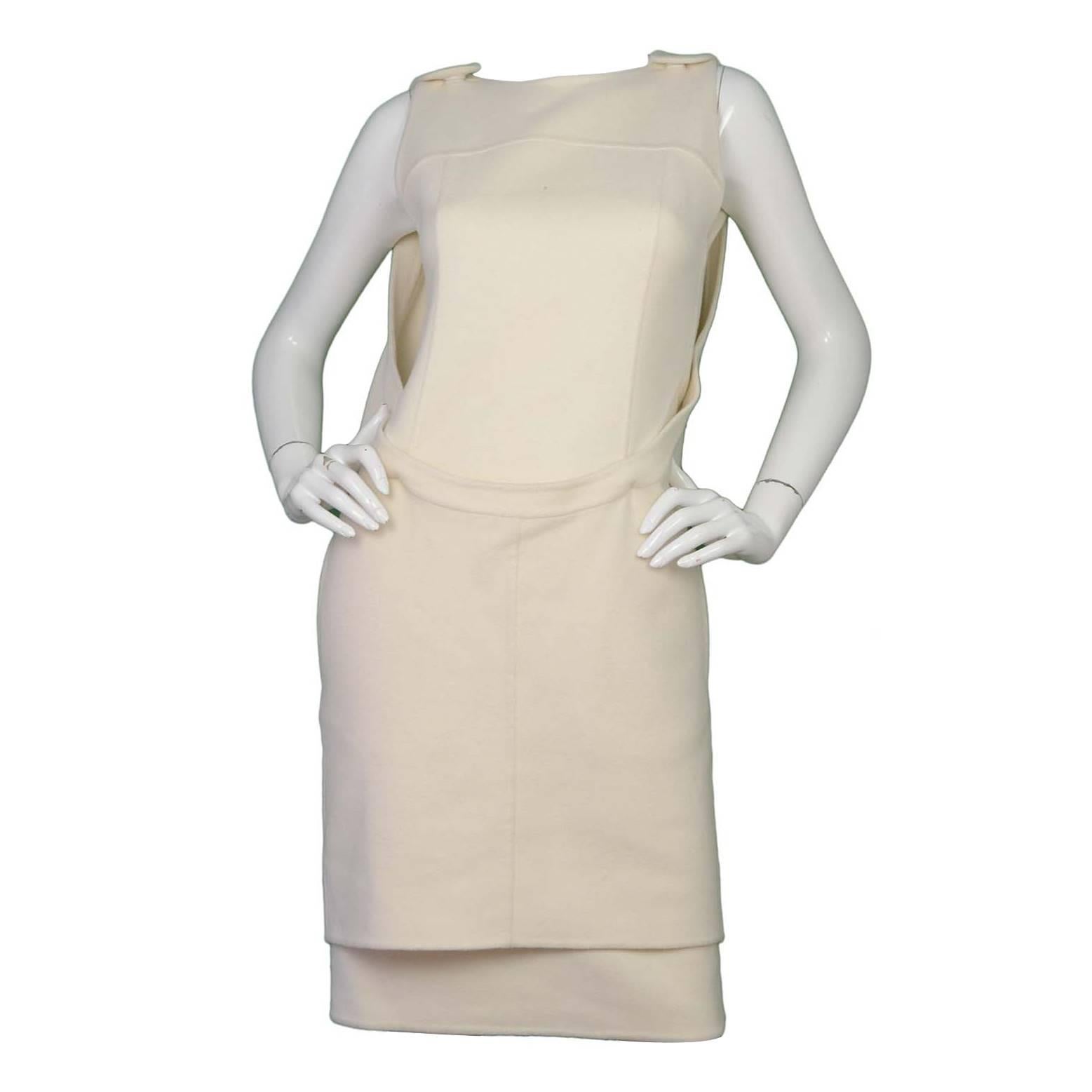 Fendi Cream Cashmere Sleeveless Shift Dress sz 40 rt. $3, 800