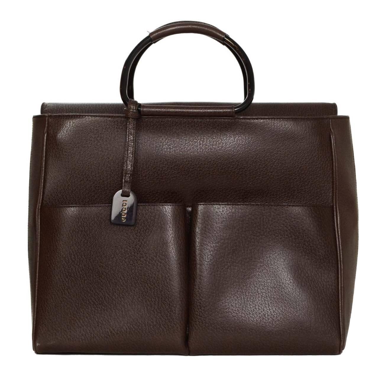 Gucci Brown Leather Tote Bag BHW at 1stdibs