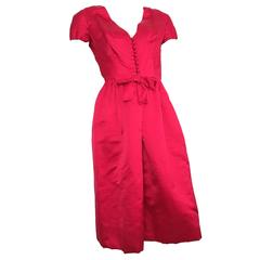 Sarmi 60s Silk Raspberry Cocktail Evening Dress Size 4. 9