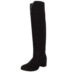 Chanel Black Sueded Leather Knee-High Boots sz 42