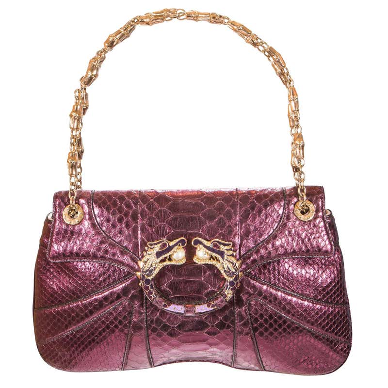 Tom Ford for Gucci Fall 2004 Snake Metallic Purple and Gold Bag at 1stDibs
