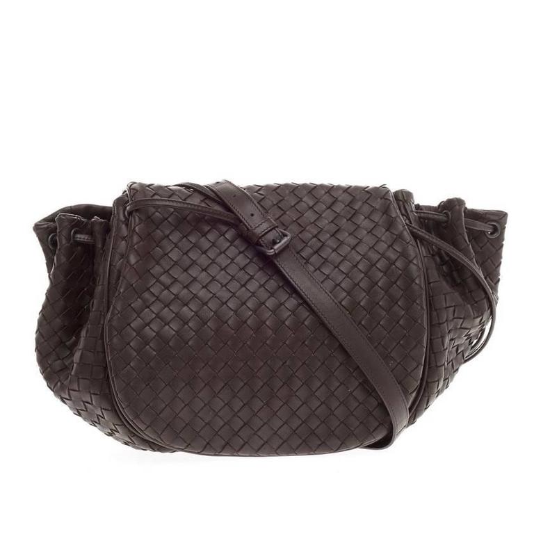 Bottega Veneta Intrecciato Woven Nappa Leather Flap Shoulder Bag