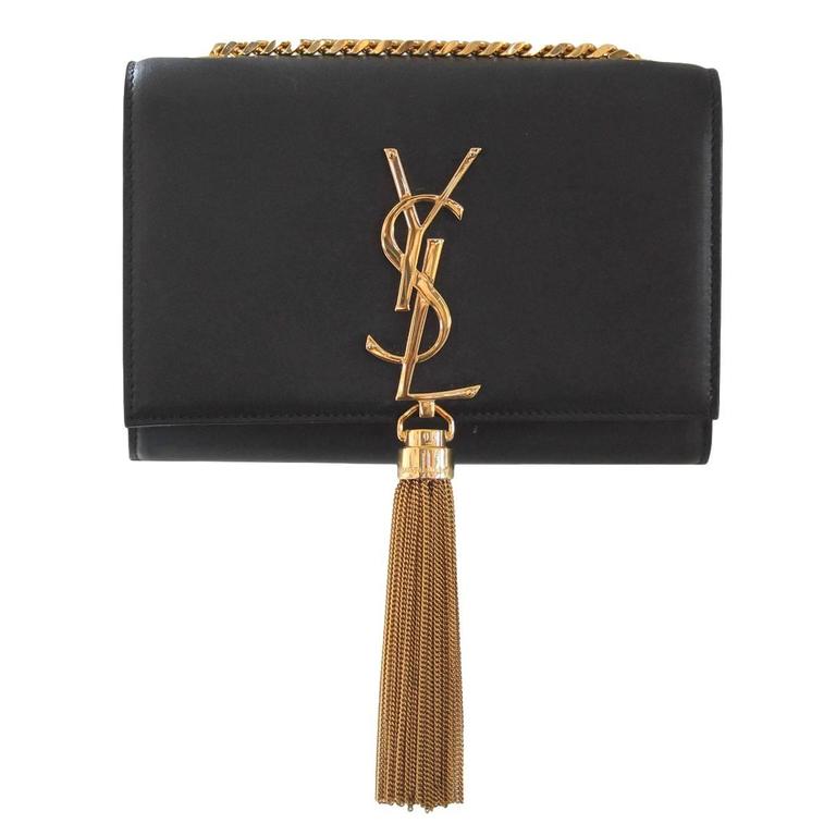 Saint Laurent Paris Small Black Leather Kate Monogram Tassel Satchel Bag GWH at 1stDibs does