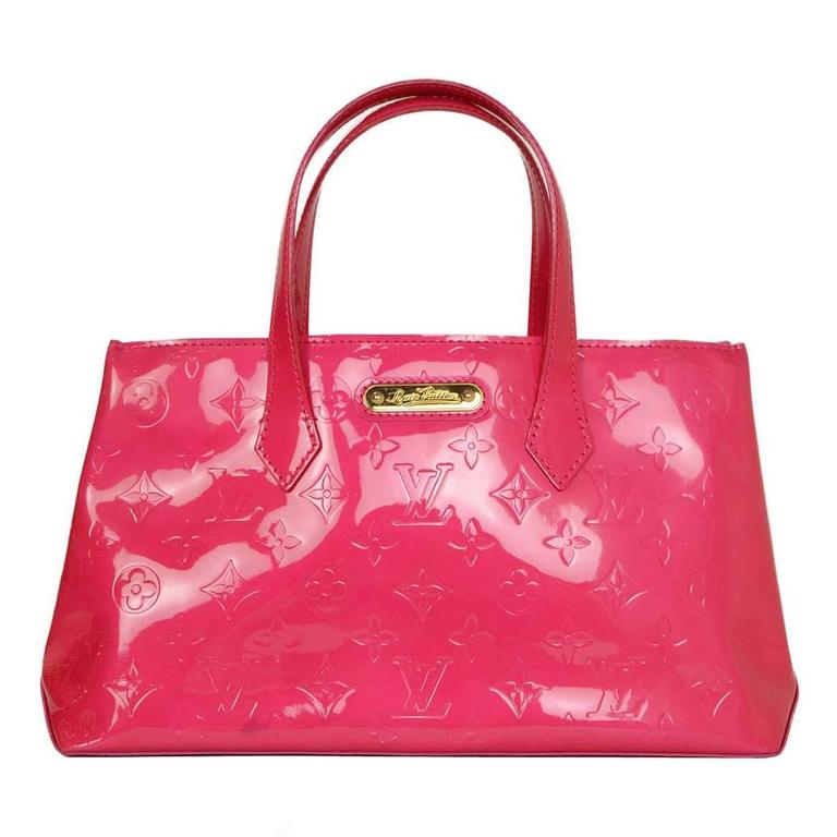 Louis Vuitton Hot Pink Monogram Vernis Wilshire PM Tote GHW For Sale at 1stdibs