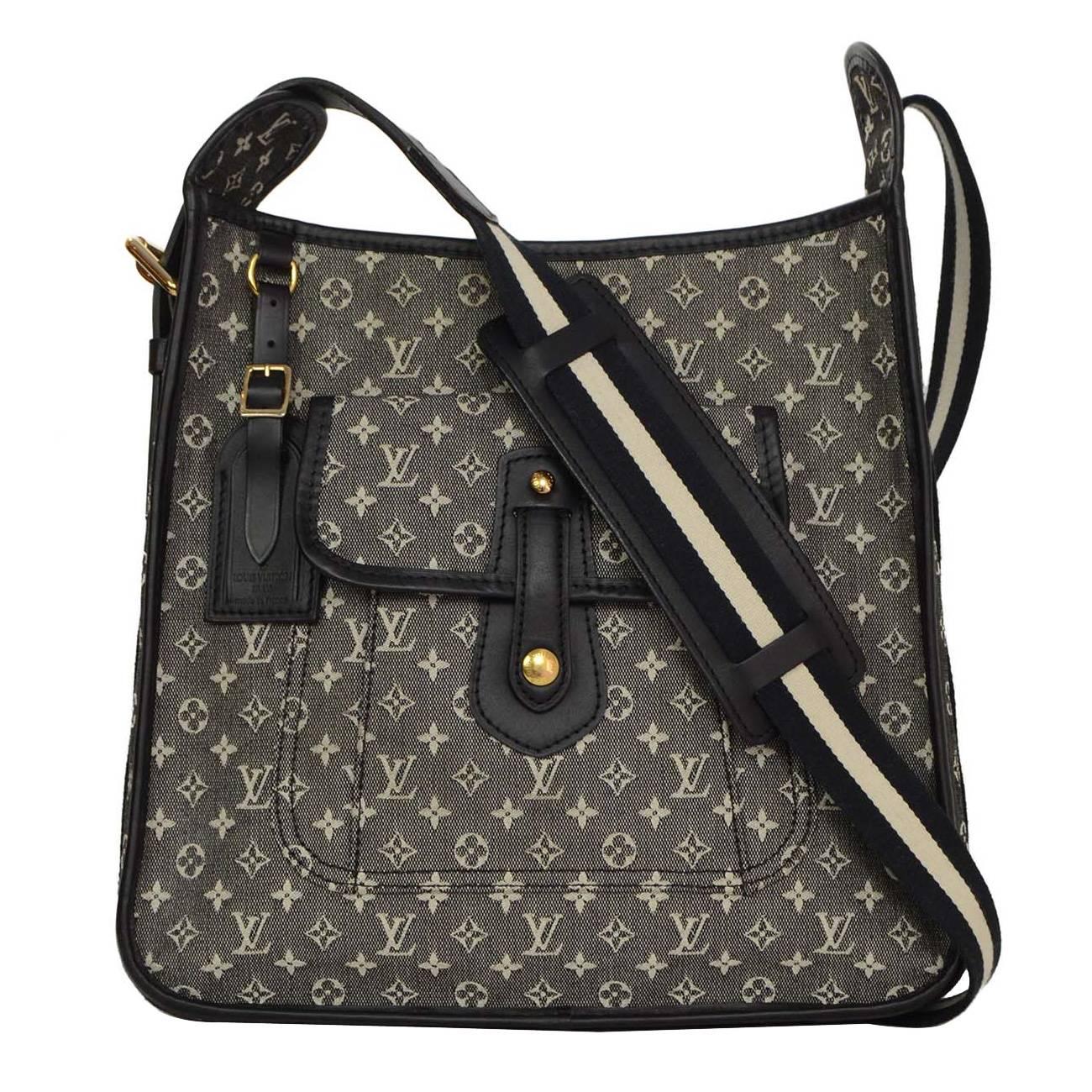 Louis Vuitton Marineblaue Mini Lin ''Mary Kate Besace'' Umhängetasche GHW