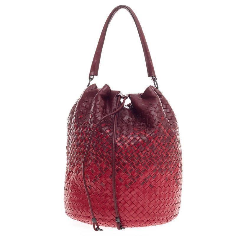Bottega Veneta Drawstring Handle Bag Two Tone Intrecciato Nappa Large ...