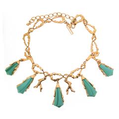 Oscar De La Renta Turquoise Sea Coral Necklace