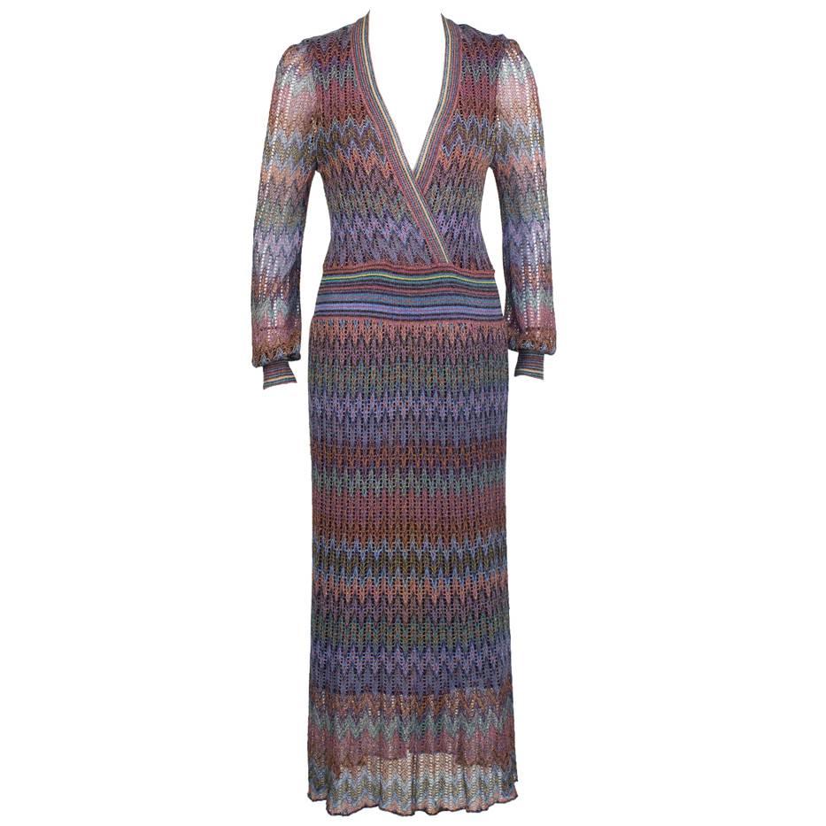 1970's Missoni Open Knit Maxi Dress