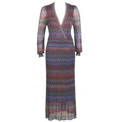 Vintage 1970's Missoni Open Knit Maxi Dress