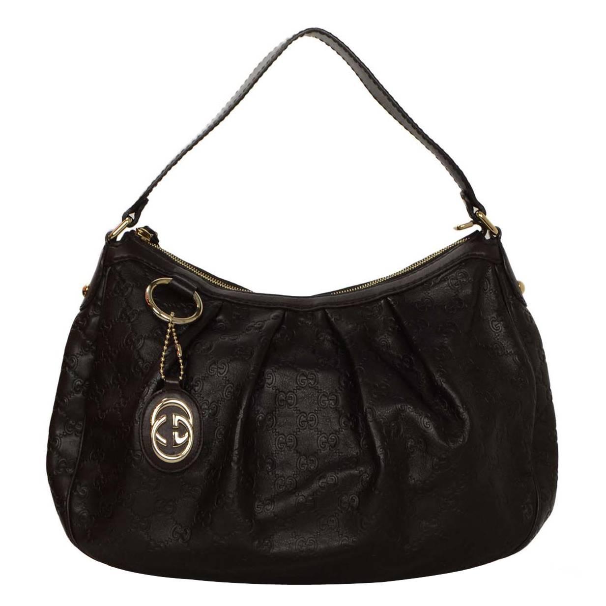 gucci brown leather monogram sukey hobo bag at 1stdibs gucci brown leather monogram sukey hobo bag at 1stdibs