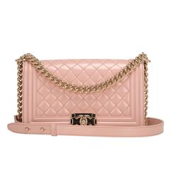 Chanel Light Pink Iridescent Calfskin Medium Boy Bag at 1stDibs ...