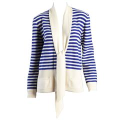 Sonia Rykiel Nautical Striped Knit Cardigan Sweater