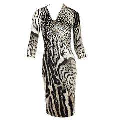 Black & Grey Roberto Cavalli Printed Dress