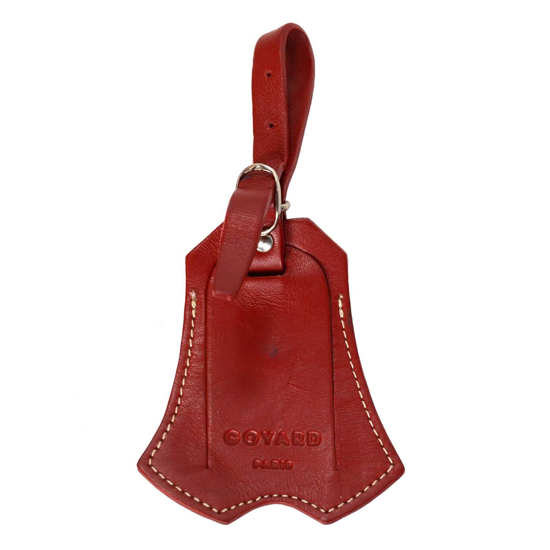 Goyard Red Leather Clochette & Luggage Tag SHW