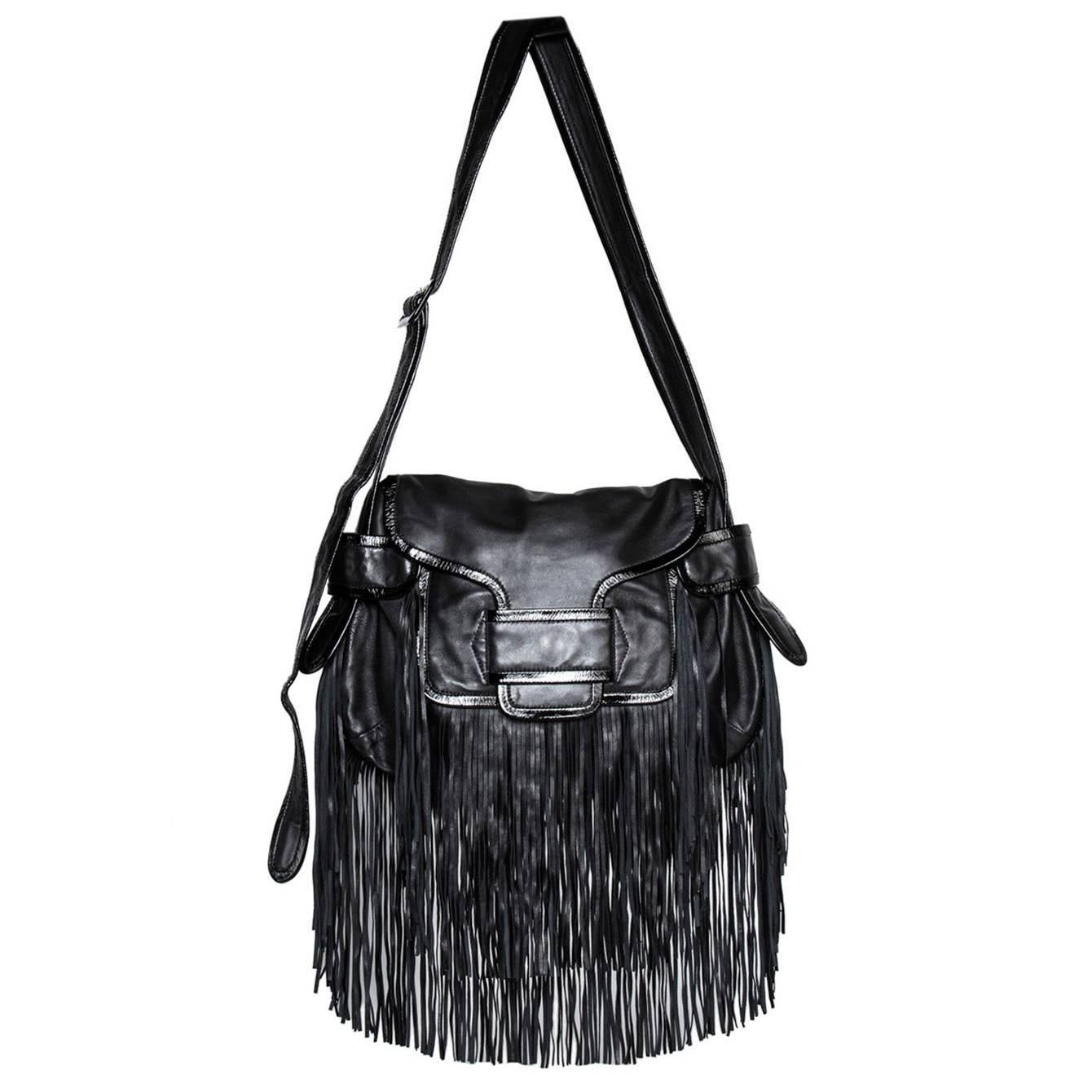 Pierre Hardy Black Leather Finges Bag For Sale