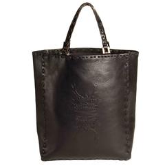 Fendi Black Leather Medium Tote Bag