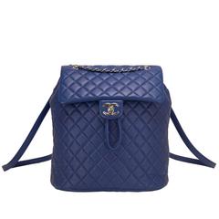 Chanel Urban Spirit Blue Quilted Lambskin Large Backpack