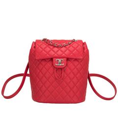 Chanel Urban Spirit Red Quilted Lambskin Backpack 
