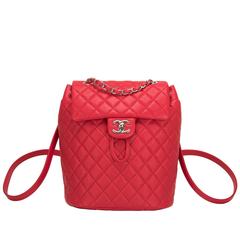 Chanel Urban Spirit Red Quilted Lambskin Backpack