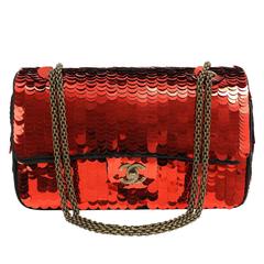 Chanel Red Sequin Paris Shanghai Flap Bag