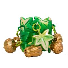 1980s Isabel Canovs Green Charm Bracelet 4