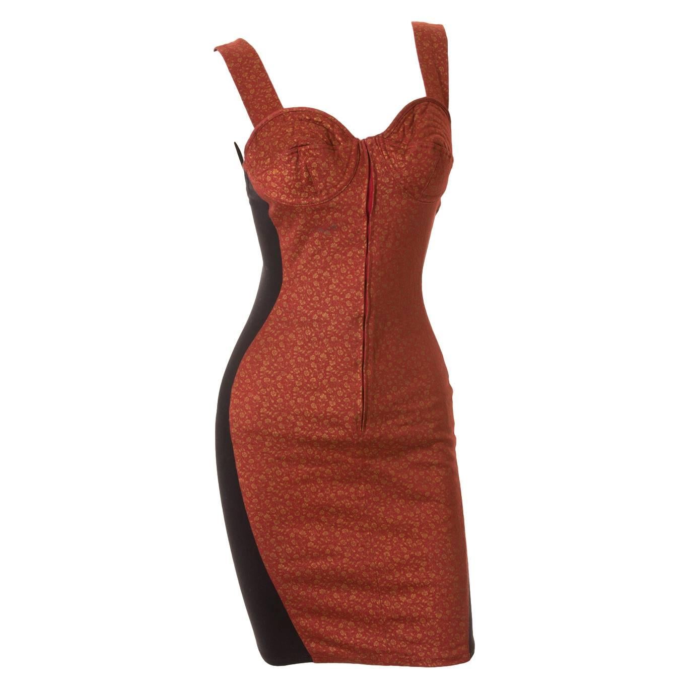 Jean Paul Gaultier Lace Up Cone Bra Dress