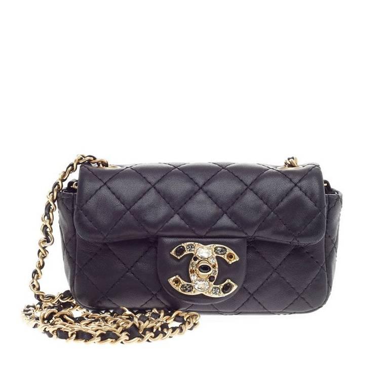 Chanel Precious Jewel Flap Quilted Lambskin Extra Mini