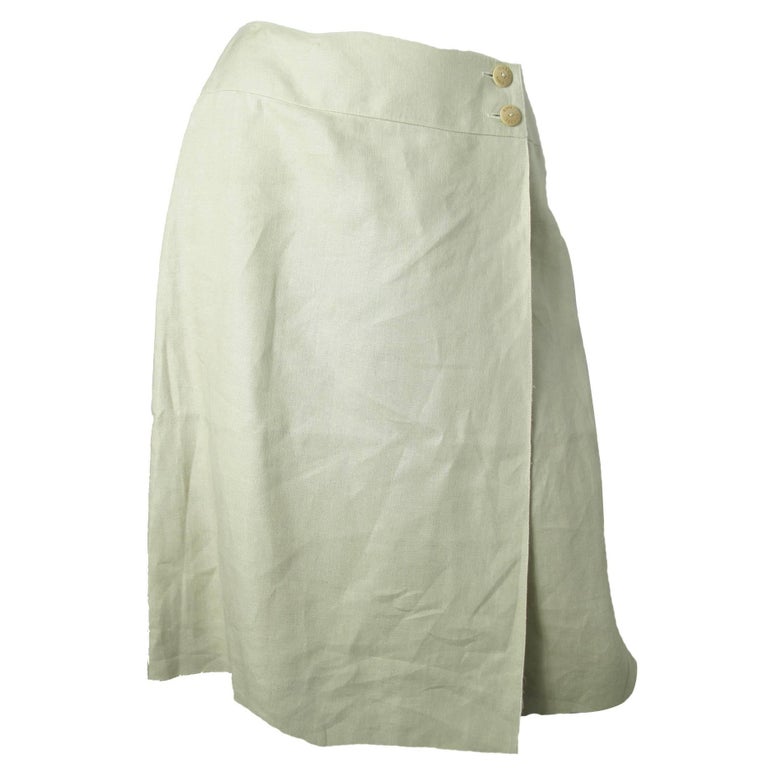 Chanel Linen Wrap Skirt at 1stDibs