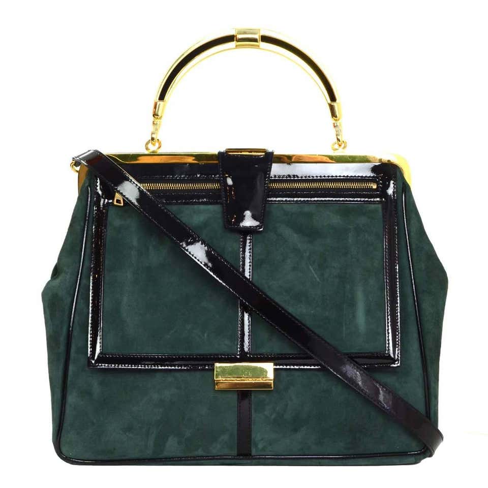 Balmain x H&M Green Suede Frame Bag GHW For Sale at 1stDibs | balmain h ...
