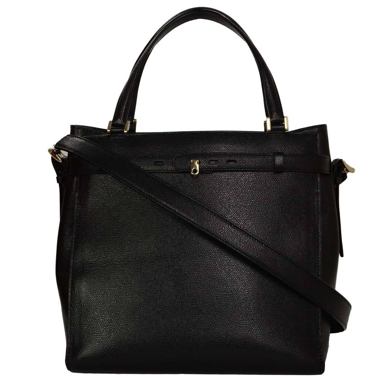 Valextra Black Textured Leather Large B-Cube Tote Bag SHW  rt. $3, 700