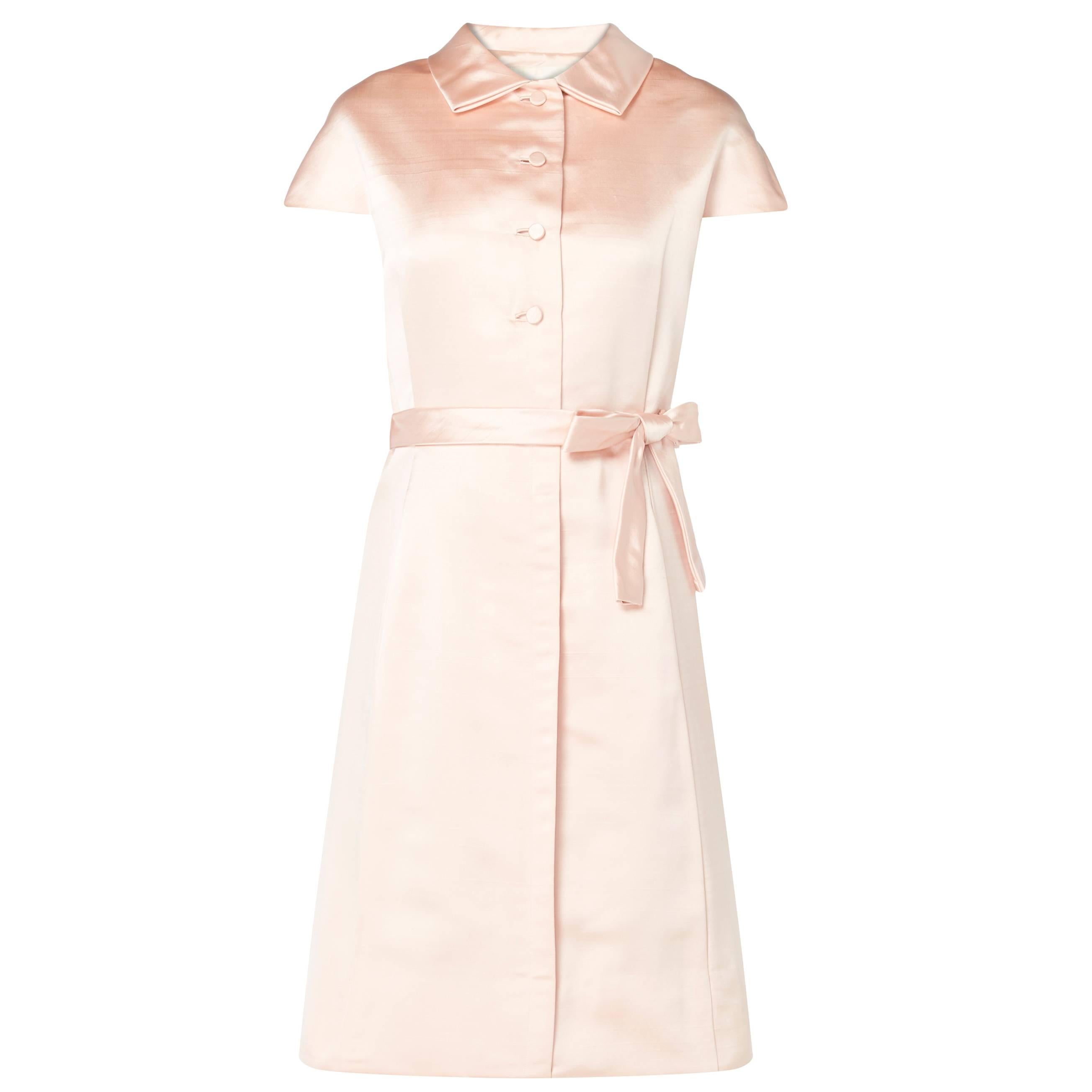 Teal Traina pink dress, circa 1965 For Sale