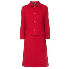 Vintage Louis Féraud haute couture red suit, circa 1965