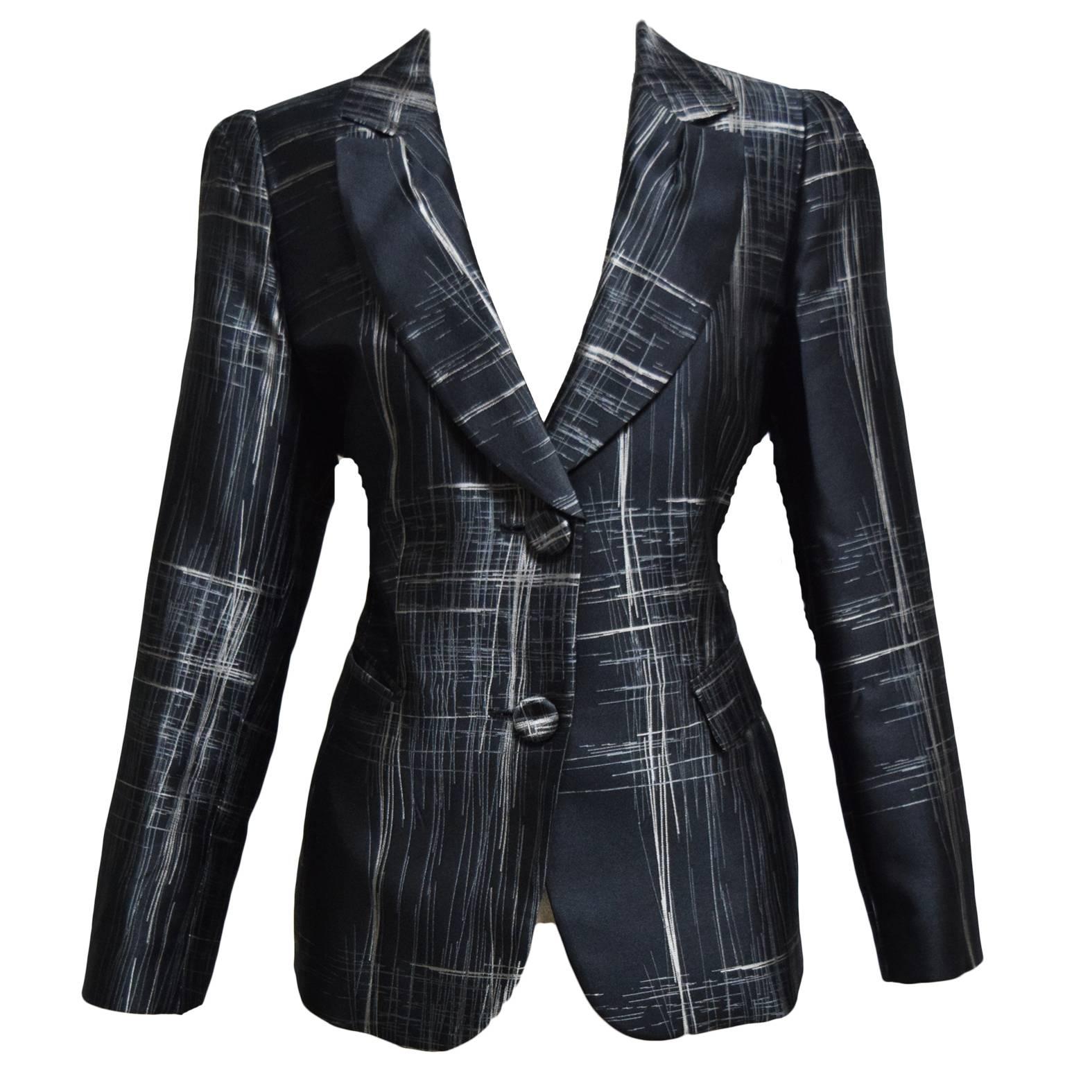 Armani Collezioni Single Breasted Striped Blazer  For Sale