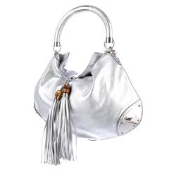 Gucci Large  Silver Metallic Indy Bag