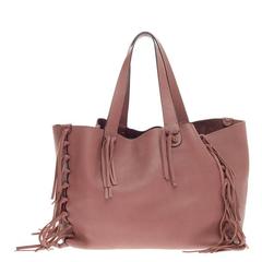 Valentino C-Rockee Fringe Tote Leather Large