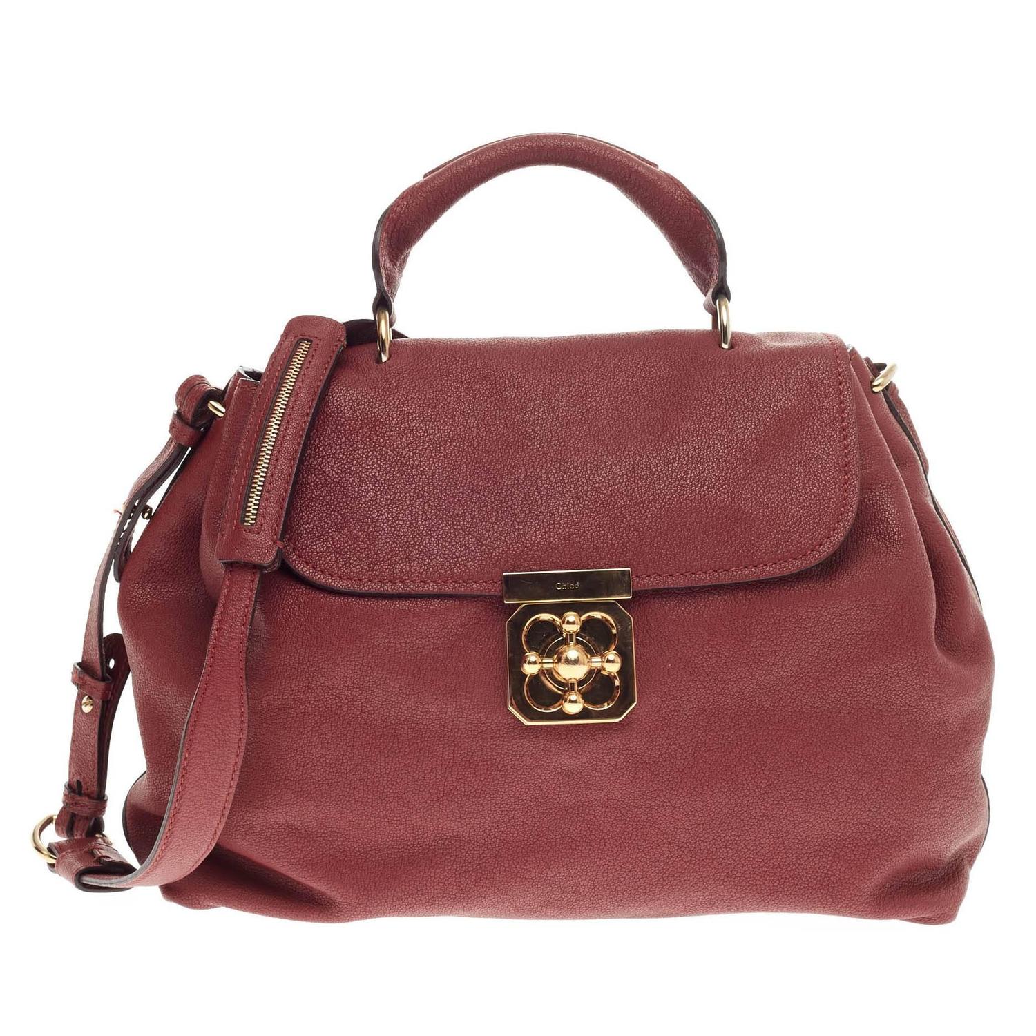 Chloe Elsie Convertible Satchel Leather Medium at 1stdibs