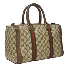 Vintage 1970's Gucci Monogram Boston Bag 