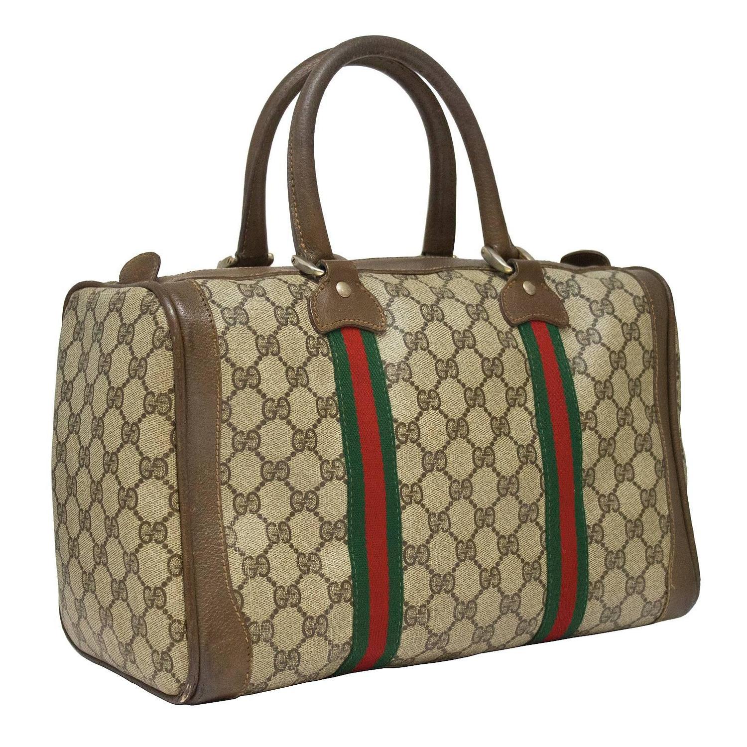 1970 S Gucci Monogram Boston Bag At 1stdibs