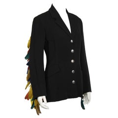 Vintage 1980's Ozbek Blazer with Feathers