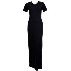 Vintage 1990's MARTIN MARGIELA black maxi-length t-shirt dress