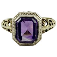 Gold and Amethyst Ring - 1940s