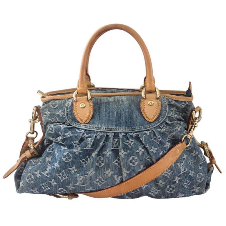 Louis Vuitton Denim Neo Cabby MM Handbag in Dust Bag at 1stdibs