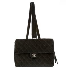 Chanel Black Microfiber Large Backpack