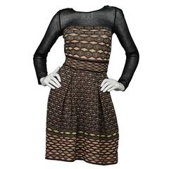 Missoni Black, Pink & Metallic Knit Dress sz 2